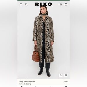RIXO ‘Milly’ Leopard Coat US 8